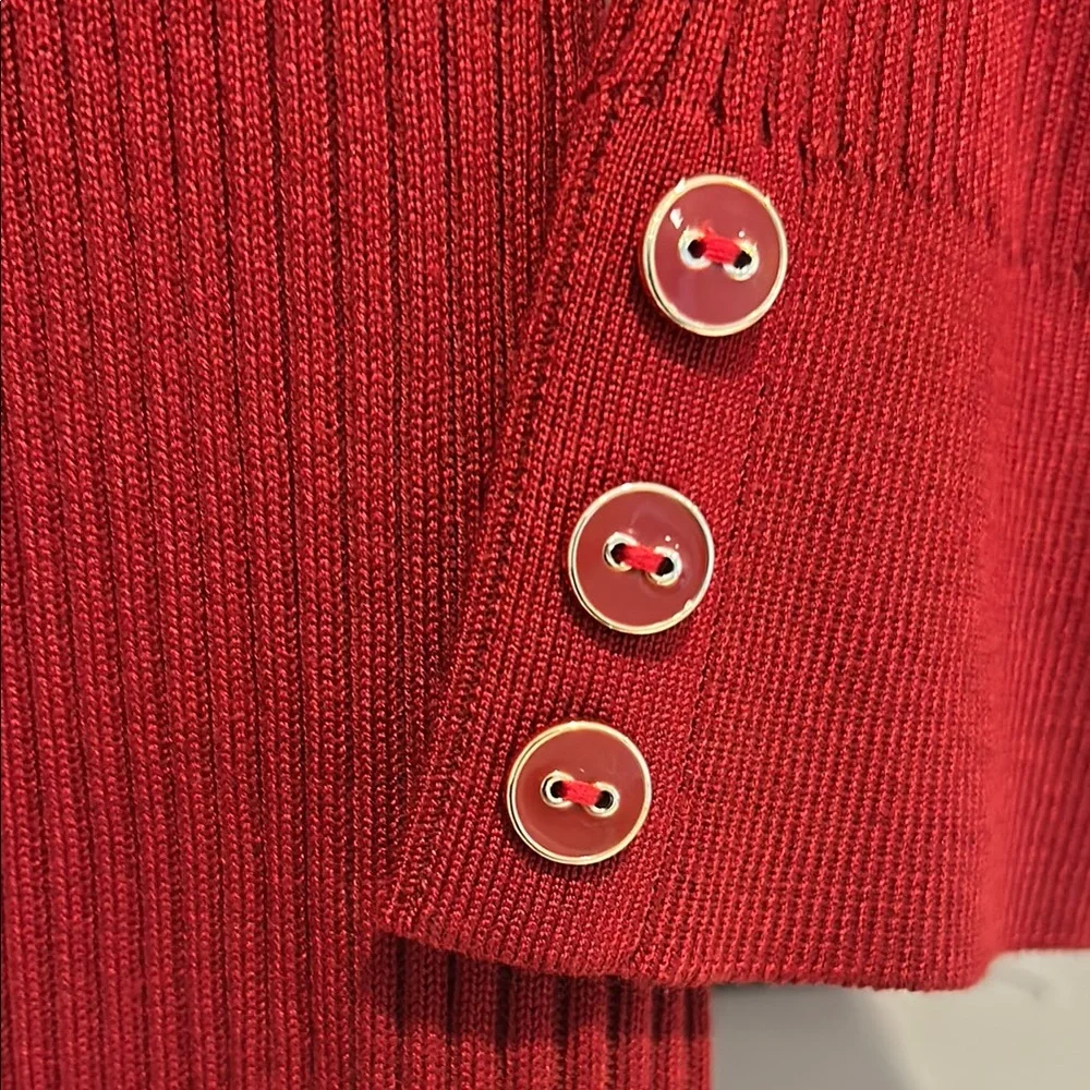 Chic Red Ribbed Two-Piece Set #28 - Picture 2 of 10